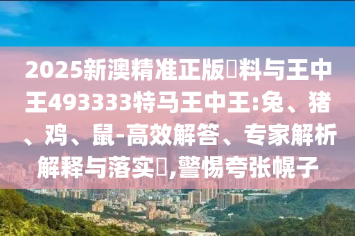 2025新澳精準(zhǔn)正版資料與王中王493333特馬王中王:兔、豬、雞、鼠-高效解答、專家解析解釋與落實(shí)?,警惕夸張幌子